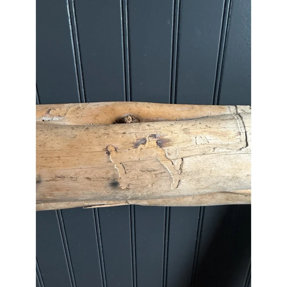 VTG Primitive Rustic Log Wood Picture Frame 24x29 Cabin Lodge Folk Art Handmade